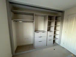 Light grey interior with custom built drawers all fitted in Ingleby Barwick